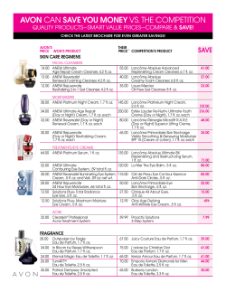 AVON CAN SAVE YOu MONEY VS. tHE COMPEtItION