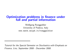 Optimization problems in finance under full and partial information