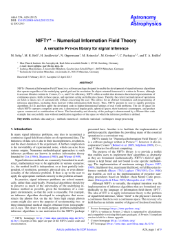 NIFTY &ndash; Numerical Information Field Theory