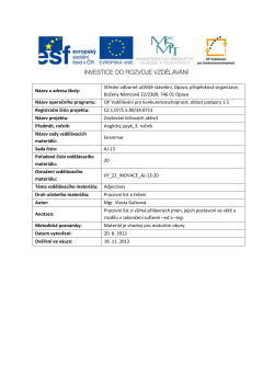 Adjectives with verbs - SOU stavebn&iacute;, Opava, po