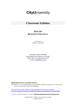 BSM495 Sylabus