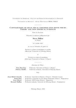 Capitalization of local fiscal variables into house prices: Theory and