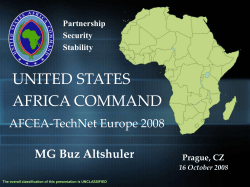 AFRICOM Command Brief (as of 16SEP08)