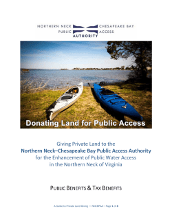 Donating Land for Public Access - Northern Neck Planning District