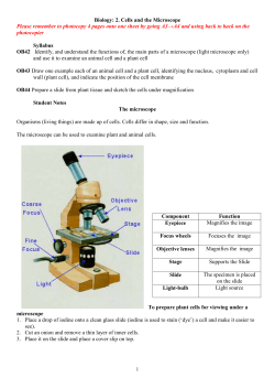 2. Cells and the Microscope