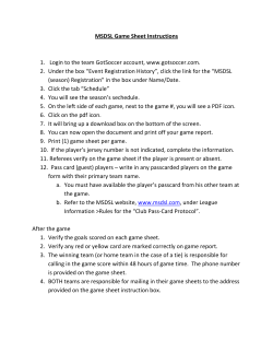 MSDSL Game Sheet Instructions 1. Login to the team GotSoccer