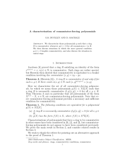A characterisation of commutator-forcing polynomials 1. Introduction
