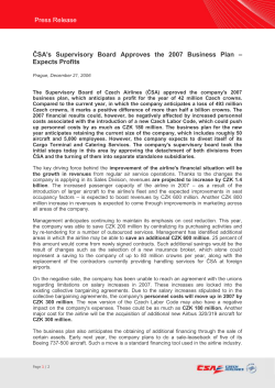 CSA`s Supervisory Board Approves the 2007