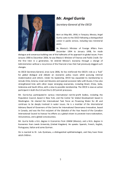 Mr. Angel Gurr&iacute;a Secretary-General of the OECD