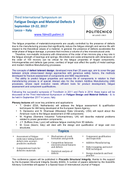 Fatigue Design and Material Defects 3 - fdmd3