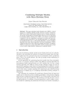 Combining Multiple Models with Meta Decision Trees LjupRco
