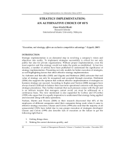 strategy implementation: an alternative choice of