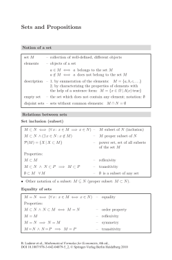 Sets and Propositions