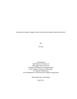 linear dynamic model for continuous speech recognition