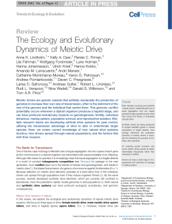 The Ecology and Evolutionary Dynamics of Meiotic Drive (PDF