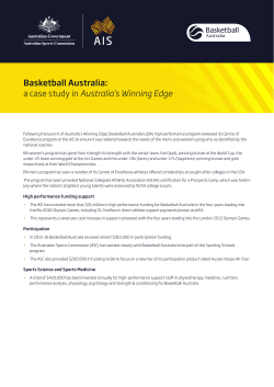 Basketball Australia: a case study in Australia`s Winning Edge