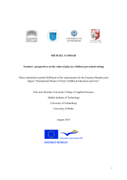 MICHAEL YAMOAH Teachers` perspectives on the value of play in a