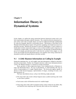 9.4 Information Theory in Dynamical Systems