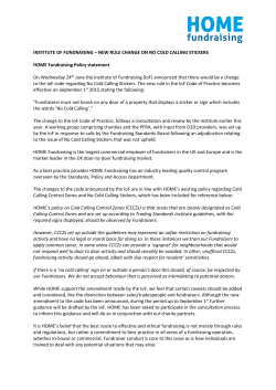 IoF Rule Change on No Cold Calling Stickers