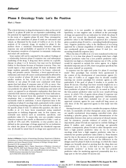 Phase II Oncology Trials: Let`s Be Positive