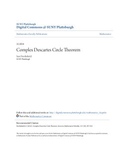 Complex Descartes Circle Theorem