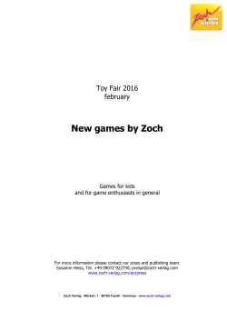 New games by Zoch