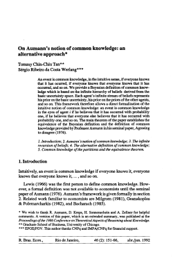 On Aumann`s notion of common knowledge: an alternative approach *
