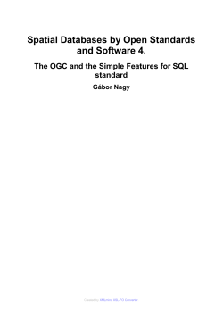The OGC and the Simple Features for SQL standard