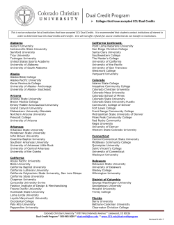 Colleges that have accepted CCU Dual Credits