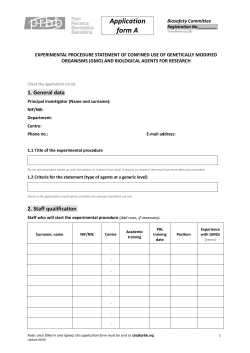 experimental procedure statement of confined use of