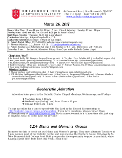 Eucharistic Adoration CSA Men`s and Women`s Groups