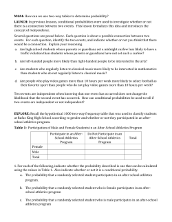 M4A4: How can we use two-way tables to determine probability