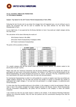 Top Seeds - Paris 2017 - United World Wrestling