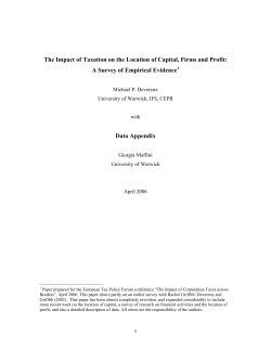 The Impact of Taxation on the Location of Capital, Firms and Profit: A
