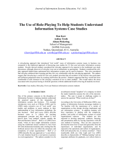 The Use of Role-Playing To Help Students Understand Information