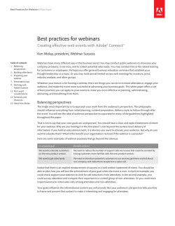 Best practices for webinars