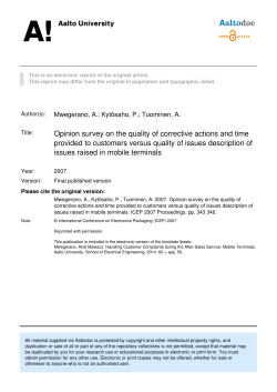 Opinion survey on the quality of corrective actions and time provided