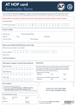 AT HOP card Surrender Form