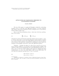 application of chapligin`s theorem to autonomous systems1