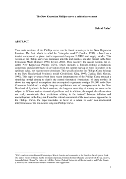 1 The New Keynesian Phillips curve: a critical assessment Gabriel