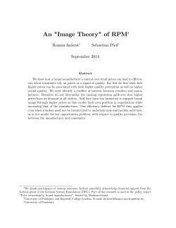 "Image Theory" of RPM - Wiwi Uni
