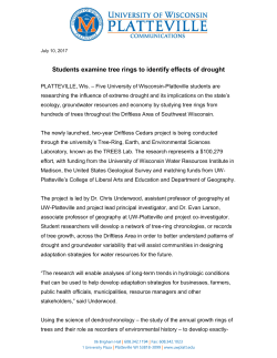 Students examine tree rings to identify effects of drought