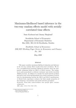 Maximum-likelihood based inference in the two-way - S