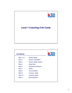 Level 1 Coaching Crib Cards