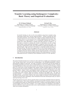 Transfer Learning using Kolmogorov Complexity: Basic Theory and