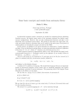 Some basic concepts and results from automata theory