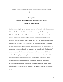 1 Applying Choice theory and reflection to