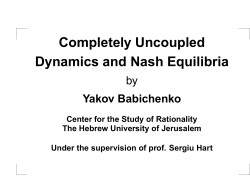 Completely Uncoupled Dynamics and Nash Equilibria