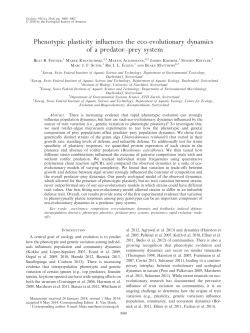 Phenotypic plasticity influences the eco