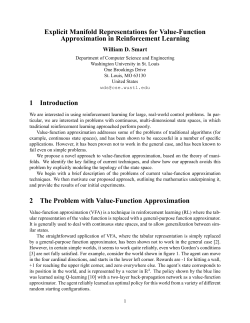 Explicit Manifold Representations for Value-Function